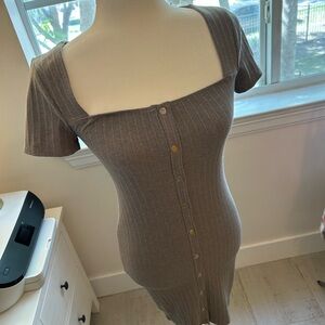 Forever 21 Gray Ribbed Mini Dress